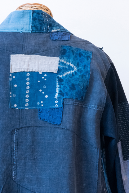 Haori Jacket L 藍花-Aika