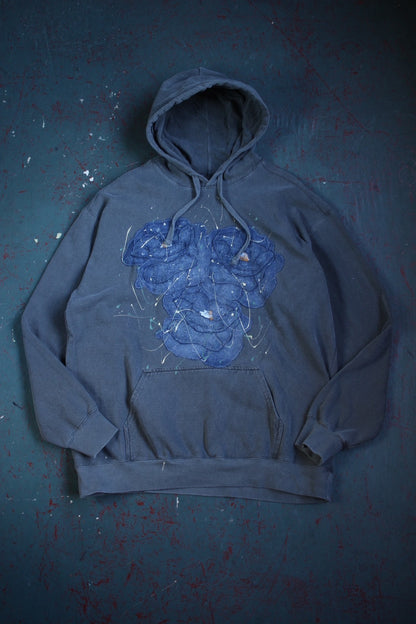 Boro flower hoodie - Rose