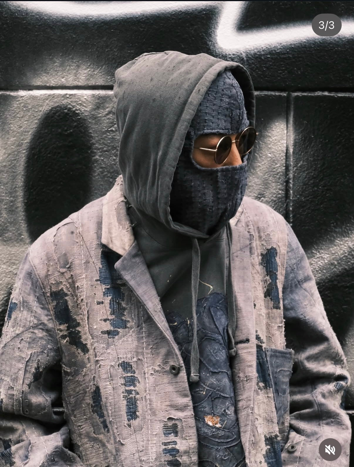 Boro sashiko balaclava