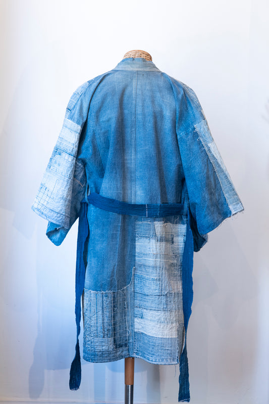 Denim kimono long coat