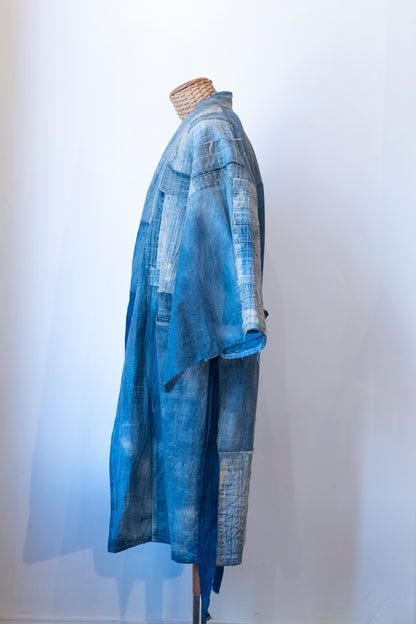Denim kimono long coat