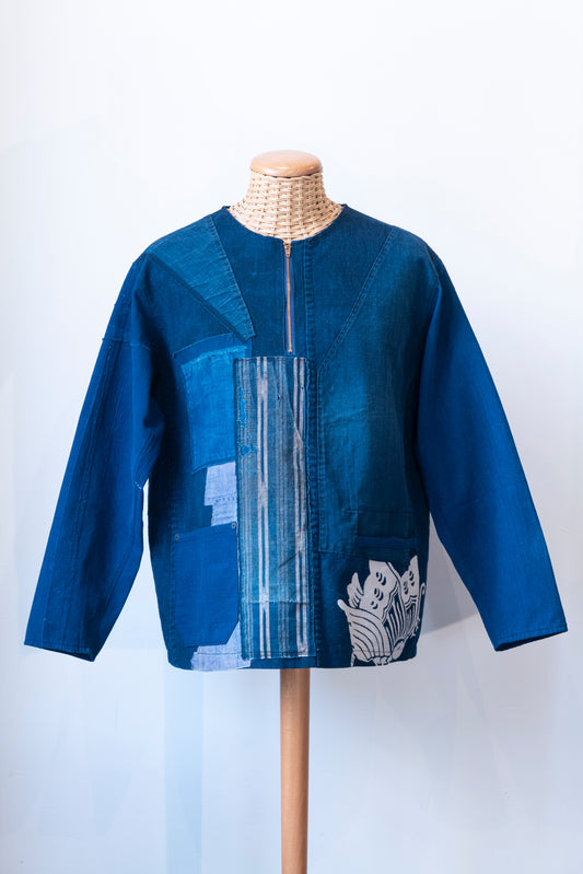Boro pullover shirt 藍蝶-Aichō