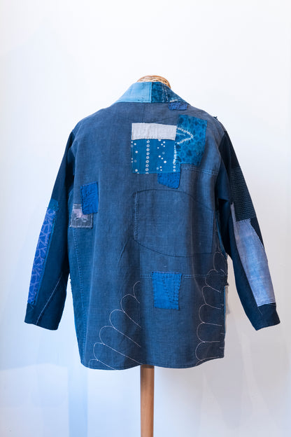 Haori Jacket L 藍花-Aika