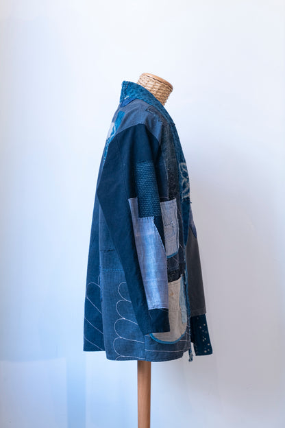 Haori Jacket L 藍花-Aika
