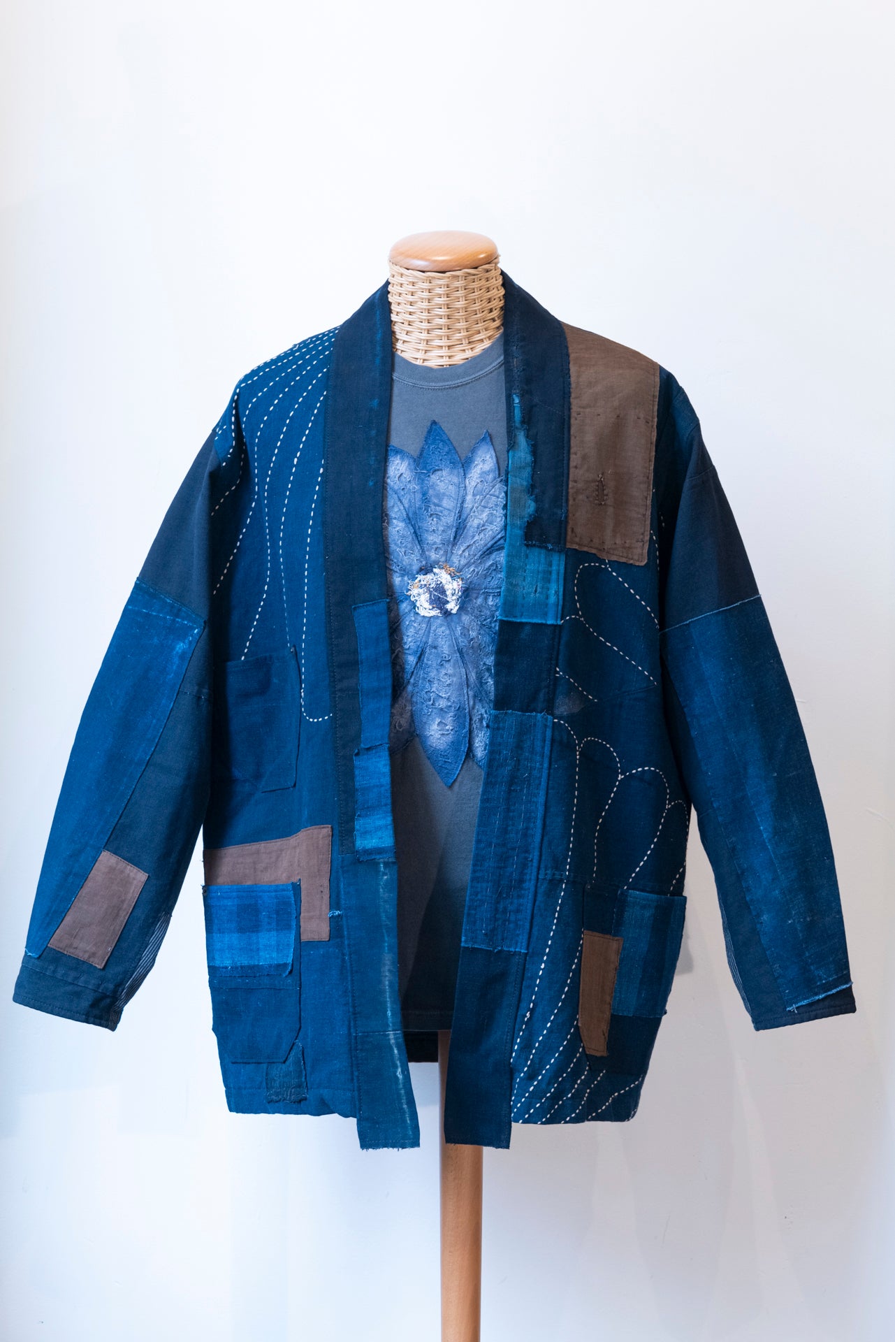 Haori Jacket XL 藍茶-Aicha