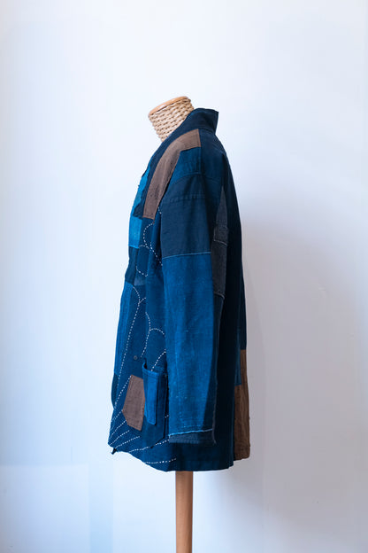Haori Jacket XL 藍茶-Aicha