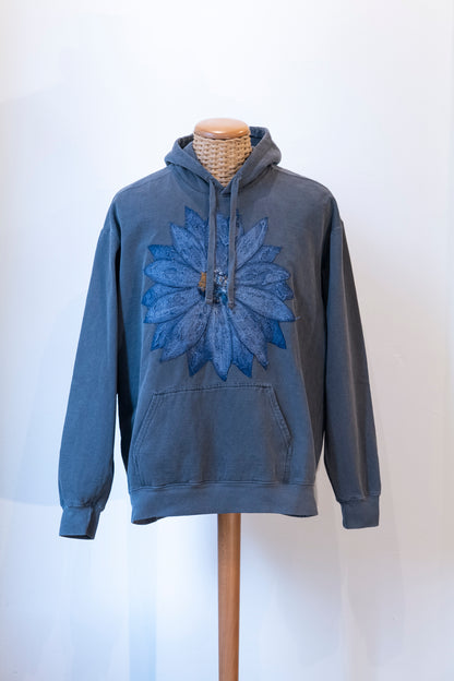 Boro flower hoodie - Phantom Daisy
