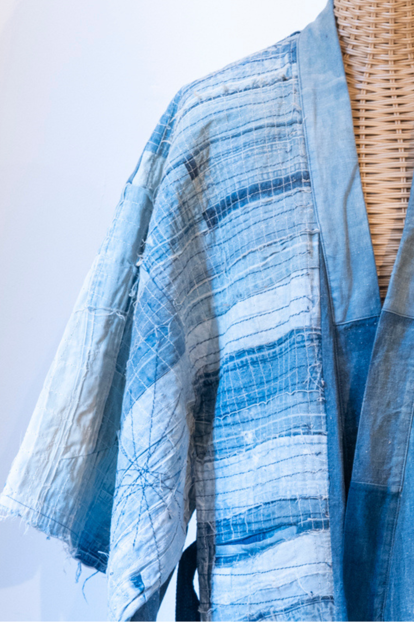 Denim kimono long coat