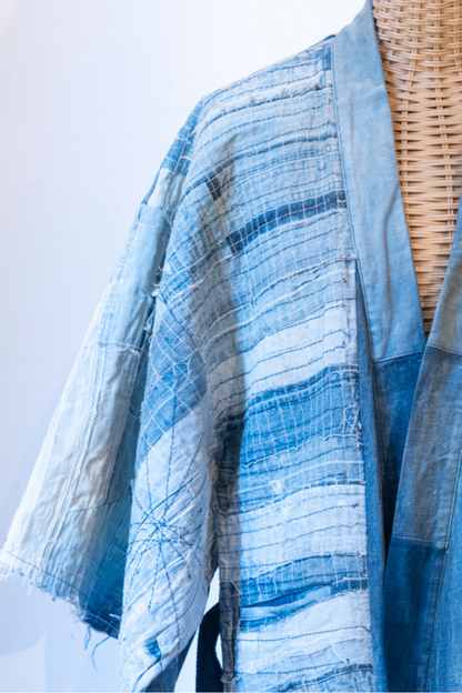 Denim kimono long coat
